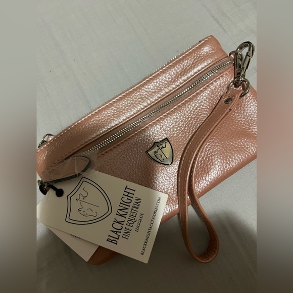 BLACK KNIGHT RIDER WRISTLET LARGE METALLIC PINK equestrian horse girl - Picture 3 of 4